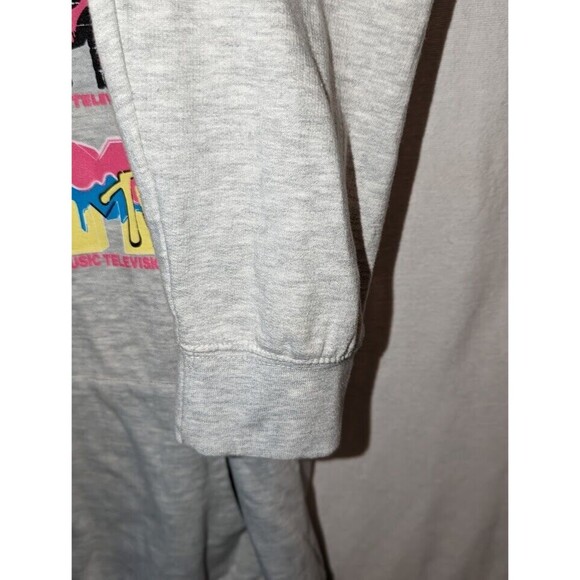 Y2K MTV Logo Pocket Hoodie Sweatshirt Gray Men's Size XXL - Picture 8 of 10